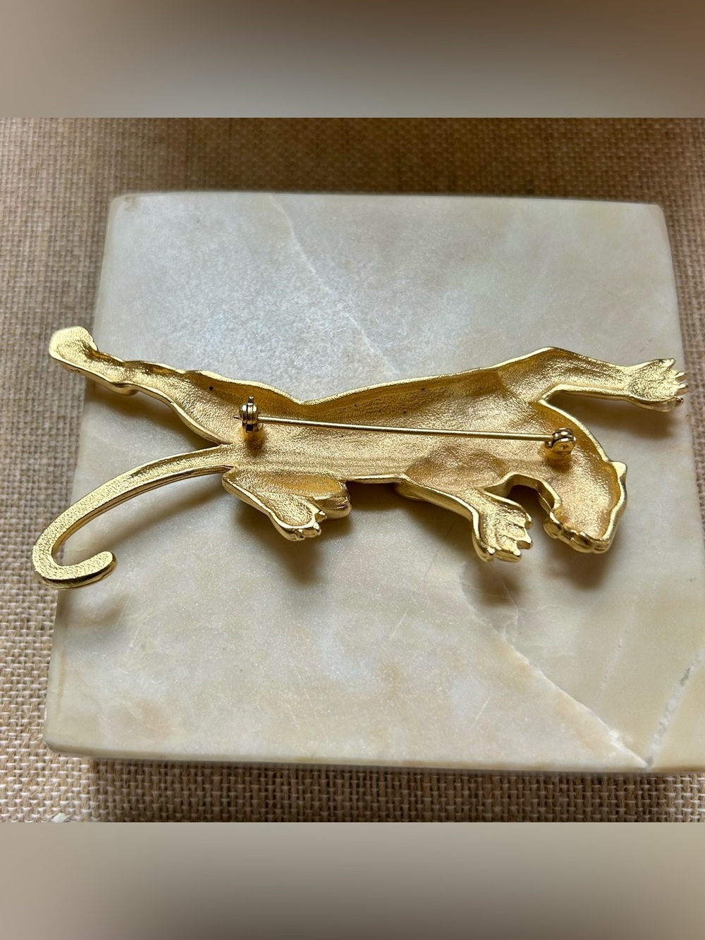 Panther Statement Brooch 1980s Gold-tone Vintage Retro - Picture 13 of 13